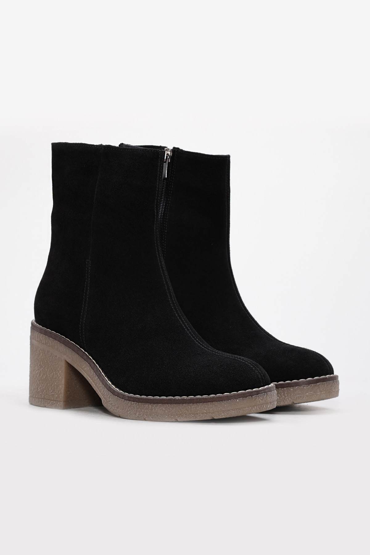 Hakiki Deri Kürklü Kadın Kalın Topuklu Bot 657SZA2505 - Görsel 5