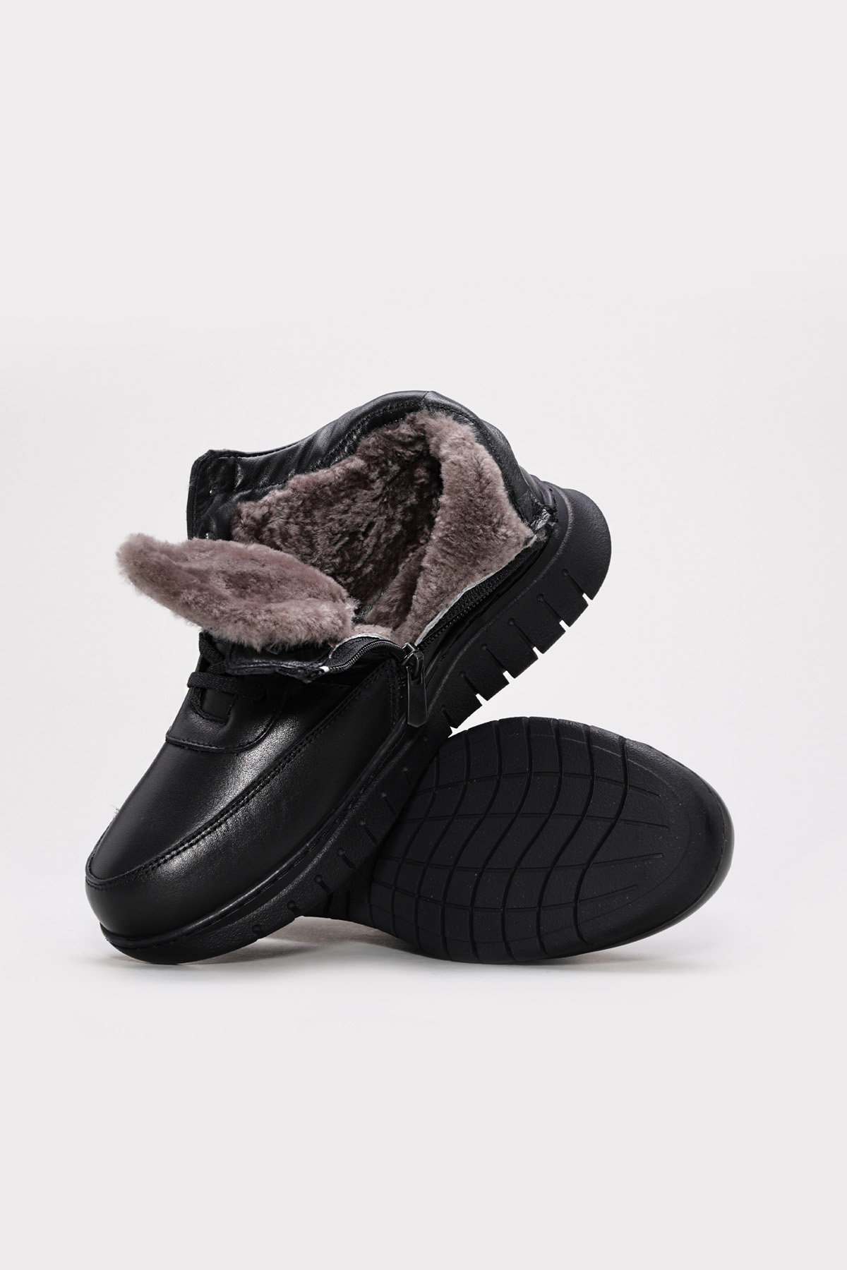 Hakiki Deri Kürklü Kadın Klasik Bot 583KZA2600 - Görsel 5
