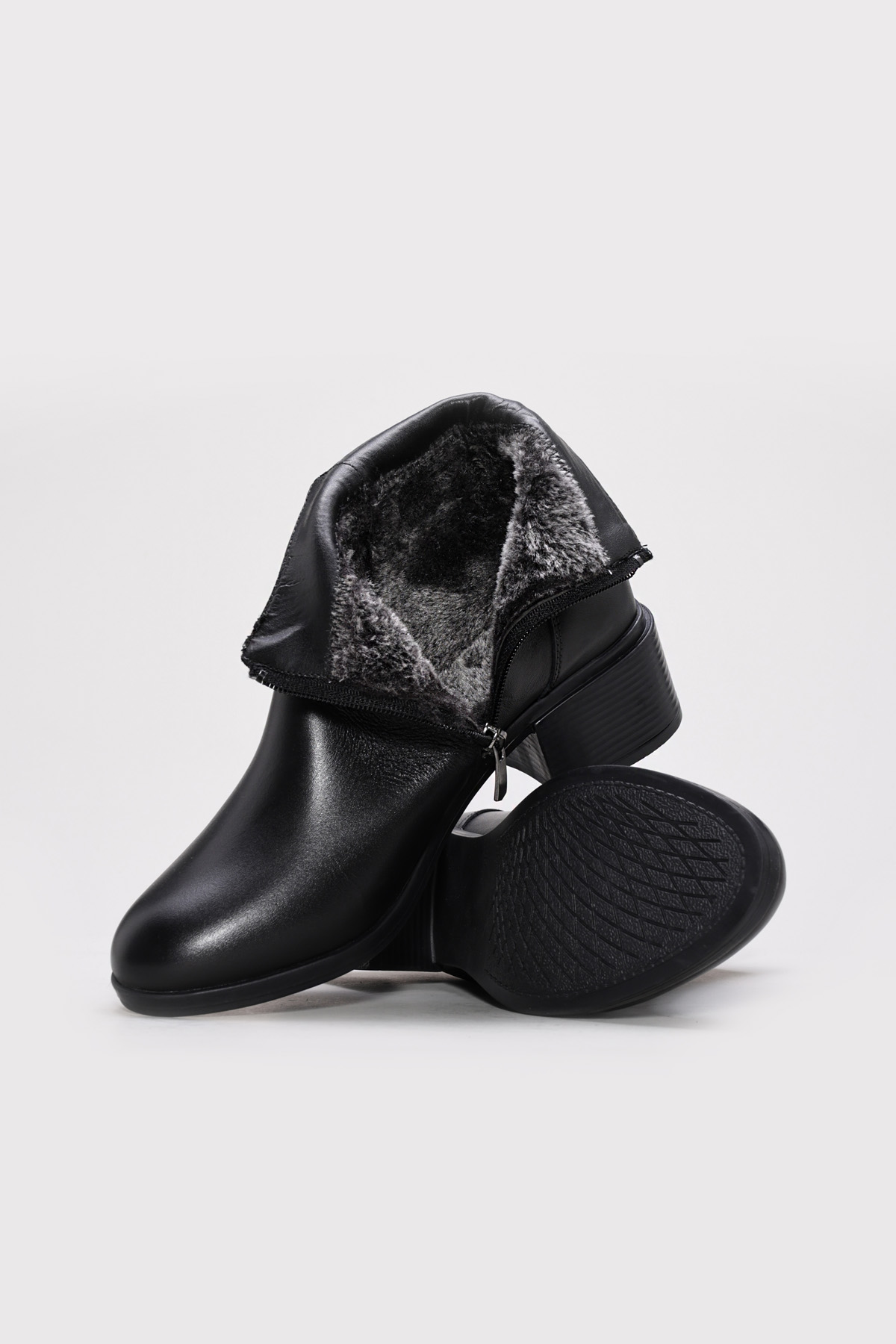 Hakiki Deri Kadın Kalın Topuklu Bot 164SZA07 - Görsel 4