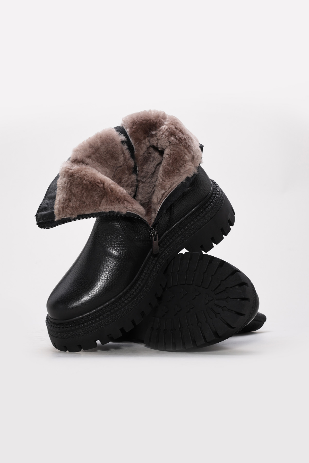 Hakiki Deri Kürklü Kadın Klasik Bot 657KZA2510 - Görsel 5