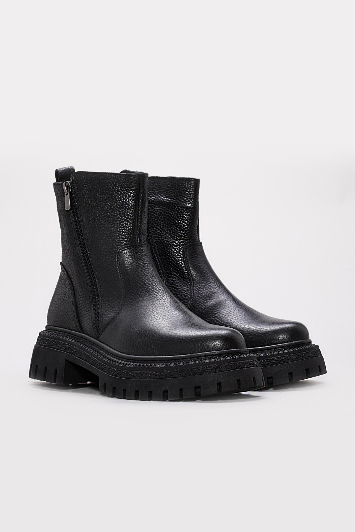 Hakiki Deri Kürklü Kadın Klasik Bot 657KZA2510 - Görsel 6