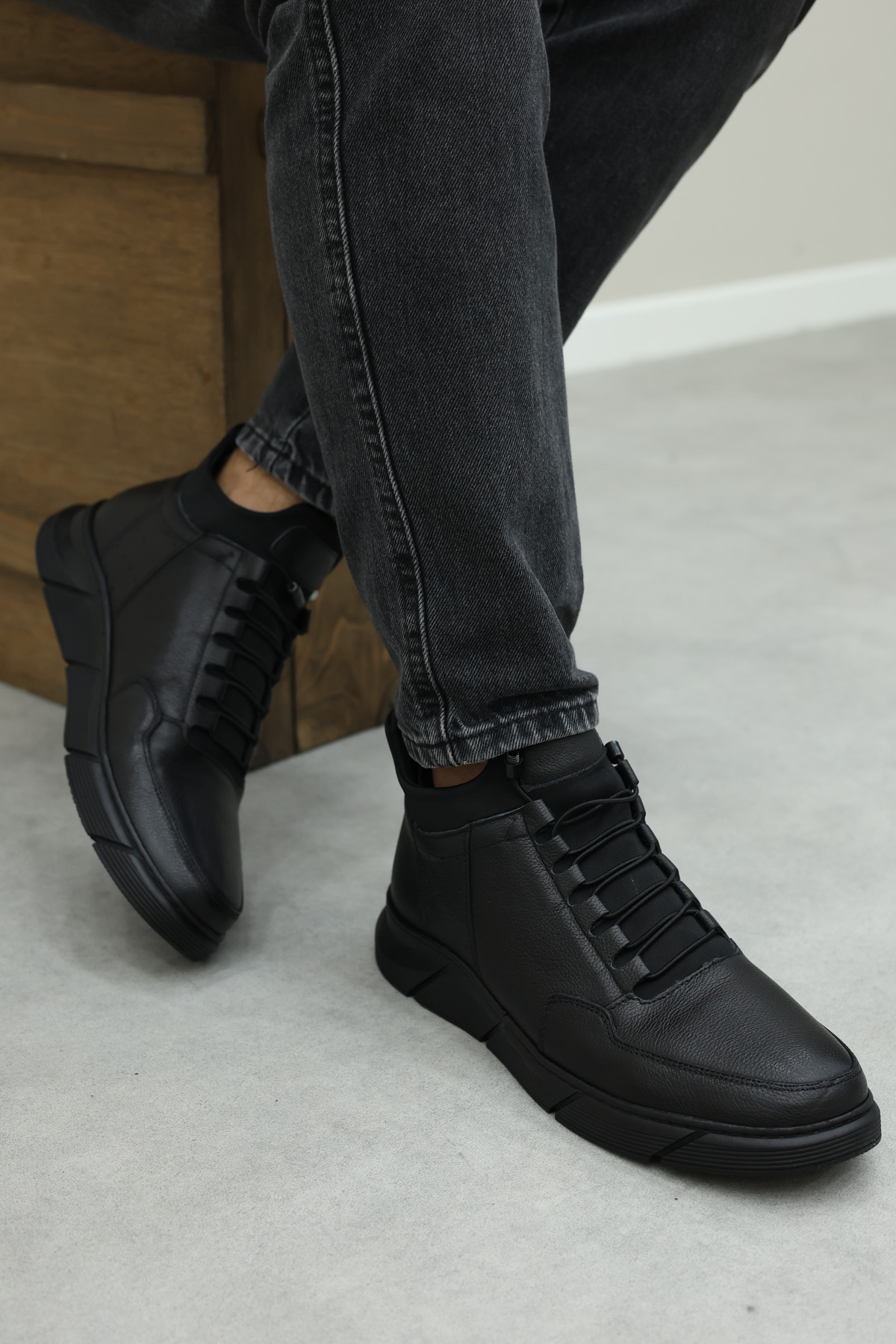 Hakiki Deri Kürklü Erkek Klasik Bot 126KMA726 - Görsel 7