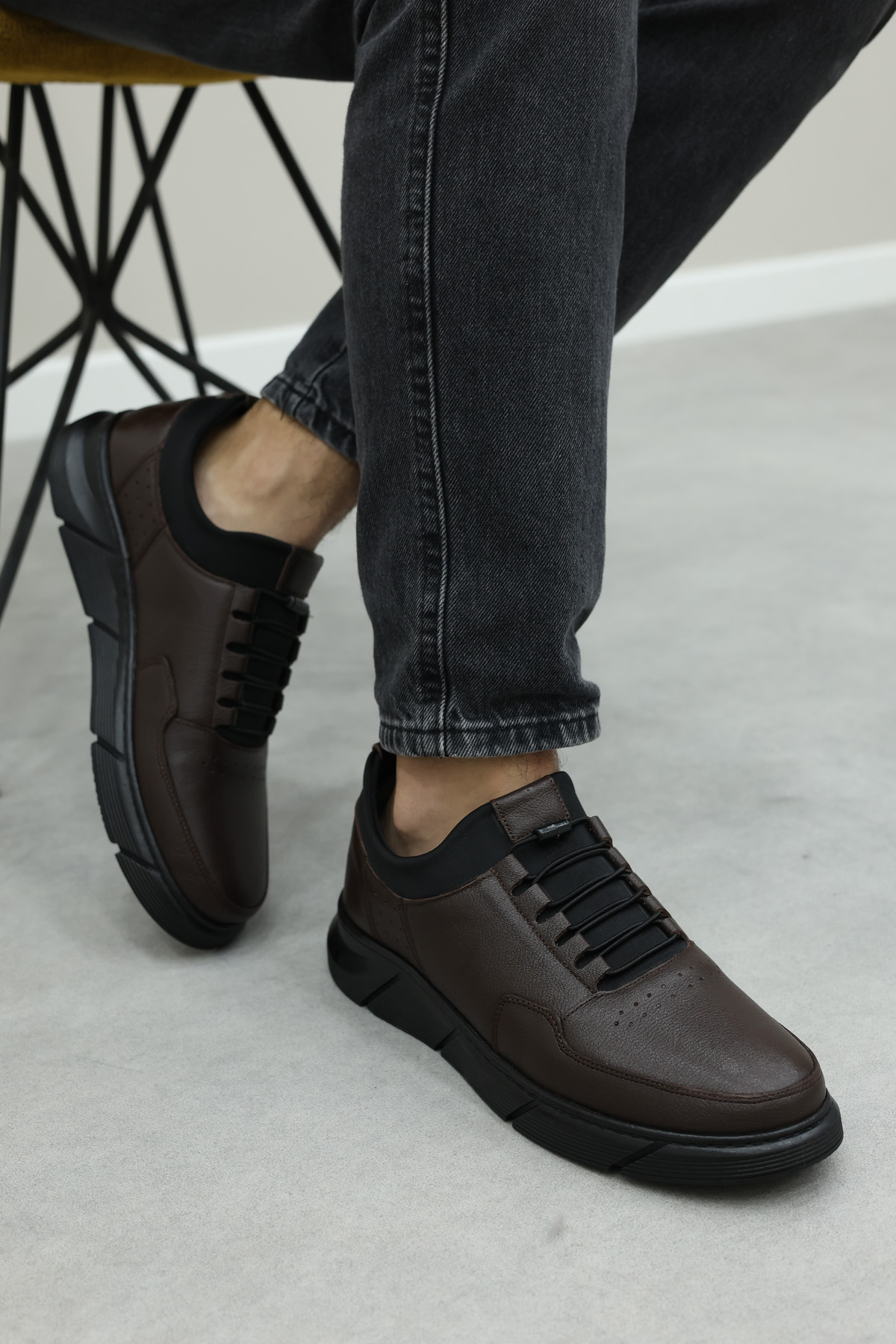 Hakiki Deri Kürklü Erkek Casual Ayakkabı 126KMA137 - Görsel 7