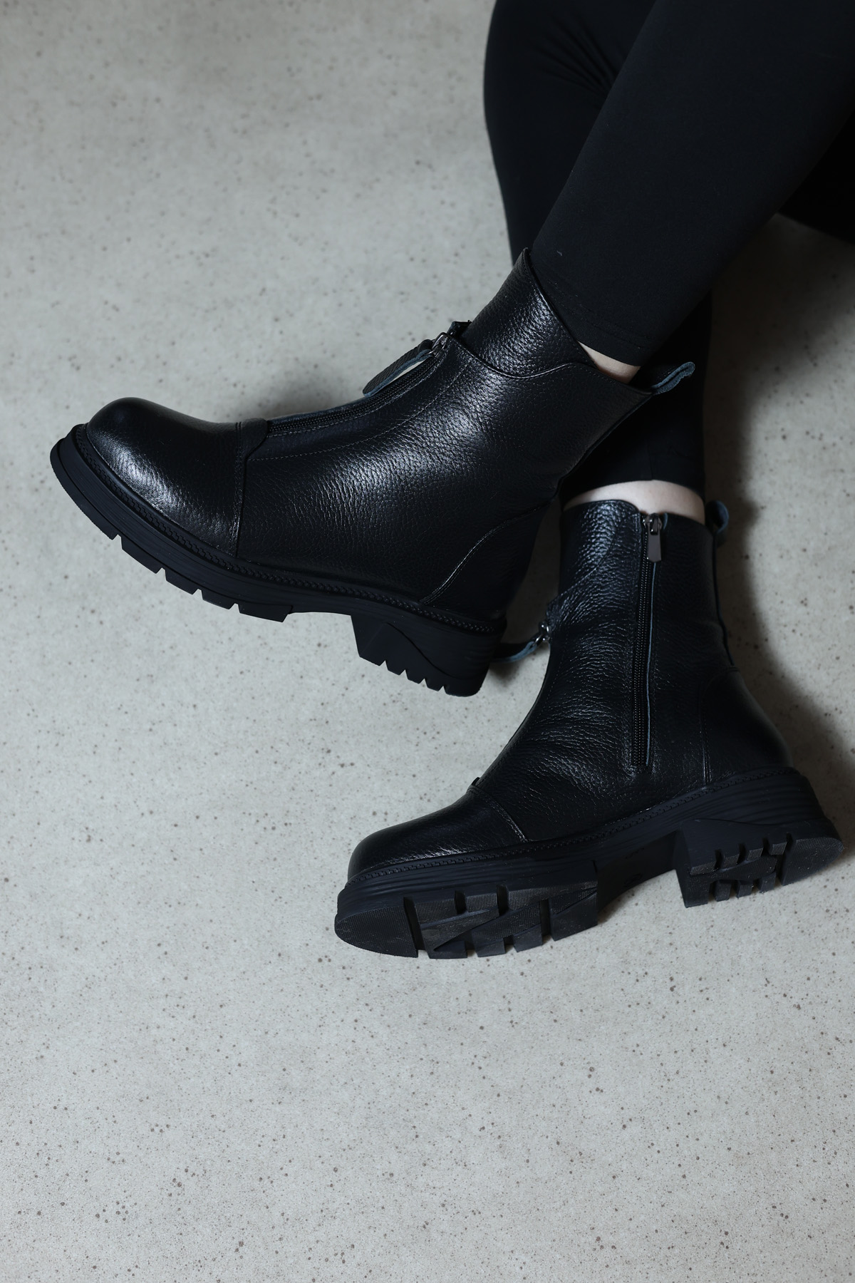 Hakiki Deri Kürklü Kadın Klasik Bot 733KZA2308 - Görsel 2