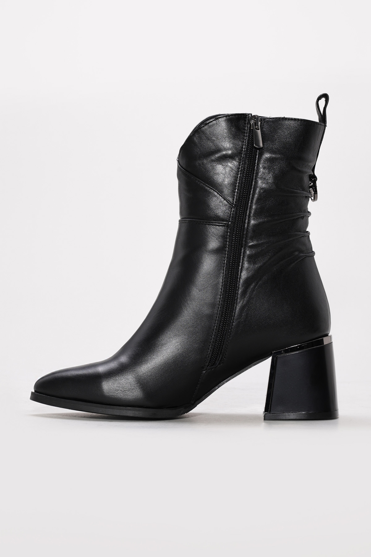 Hakiki Deri Kürklü Kadın Kalın Topuklu Bot 064KZA838 - Görsel 3