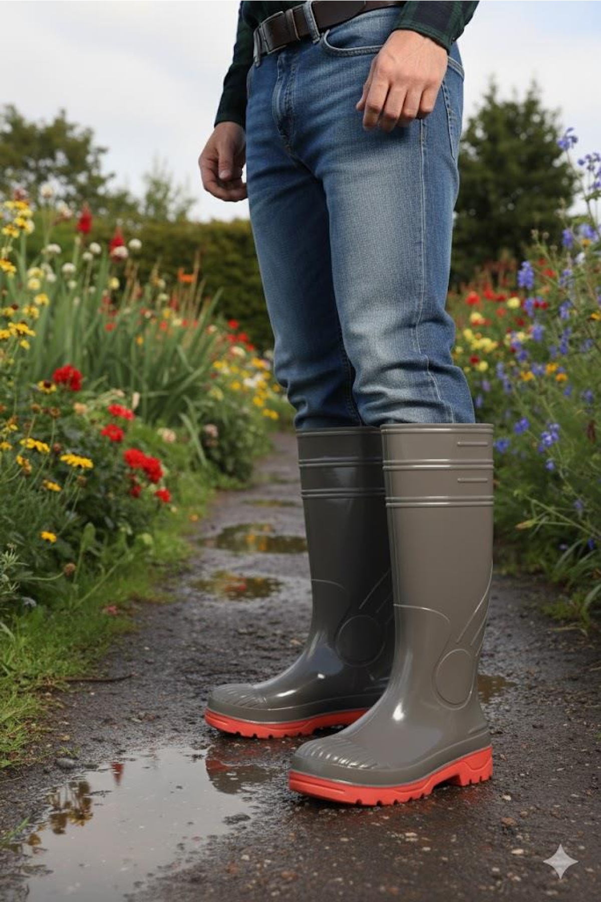 1199 Ulaş 37 Cm Uzunluk Pvc %100 Su Geçirmez Tarım Çiftçi Sulama İş Çizmesi - Görsel 2