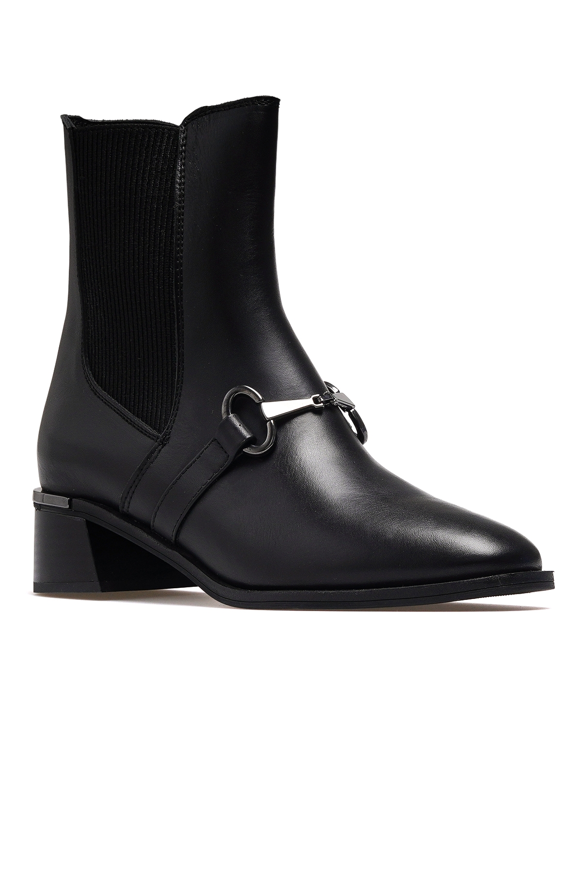 Kadın Hakiki Deri Topuklu Bot 25k 2540008k Z Siyah - Görsel 5