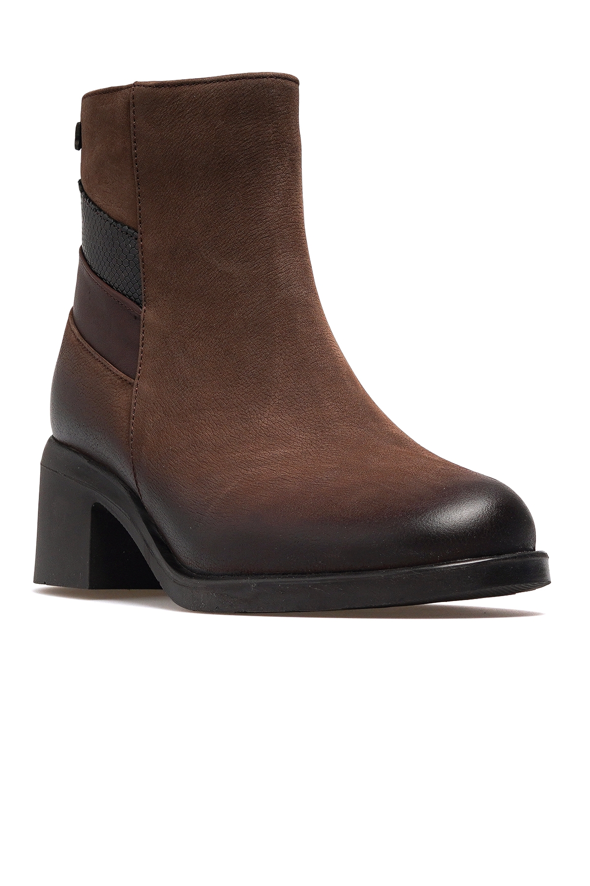 Kadın Hakiki Deri Topuklu Günlük Bot 25k 2551403k Z Vizon Nubuk - Görsel 5