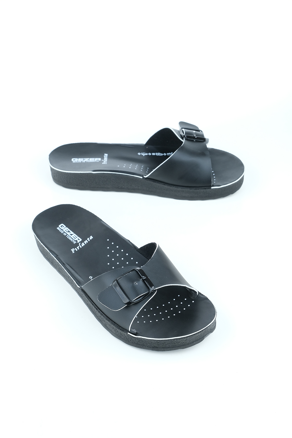 Yazlık Tek Toka Renkli Şerit Kadın Terlik - Görsel 2