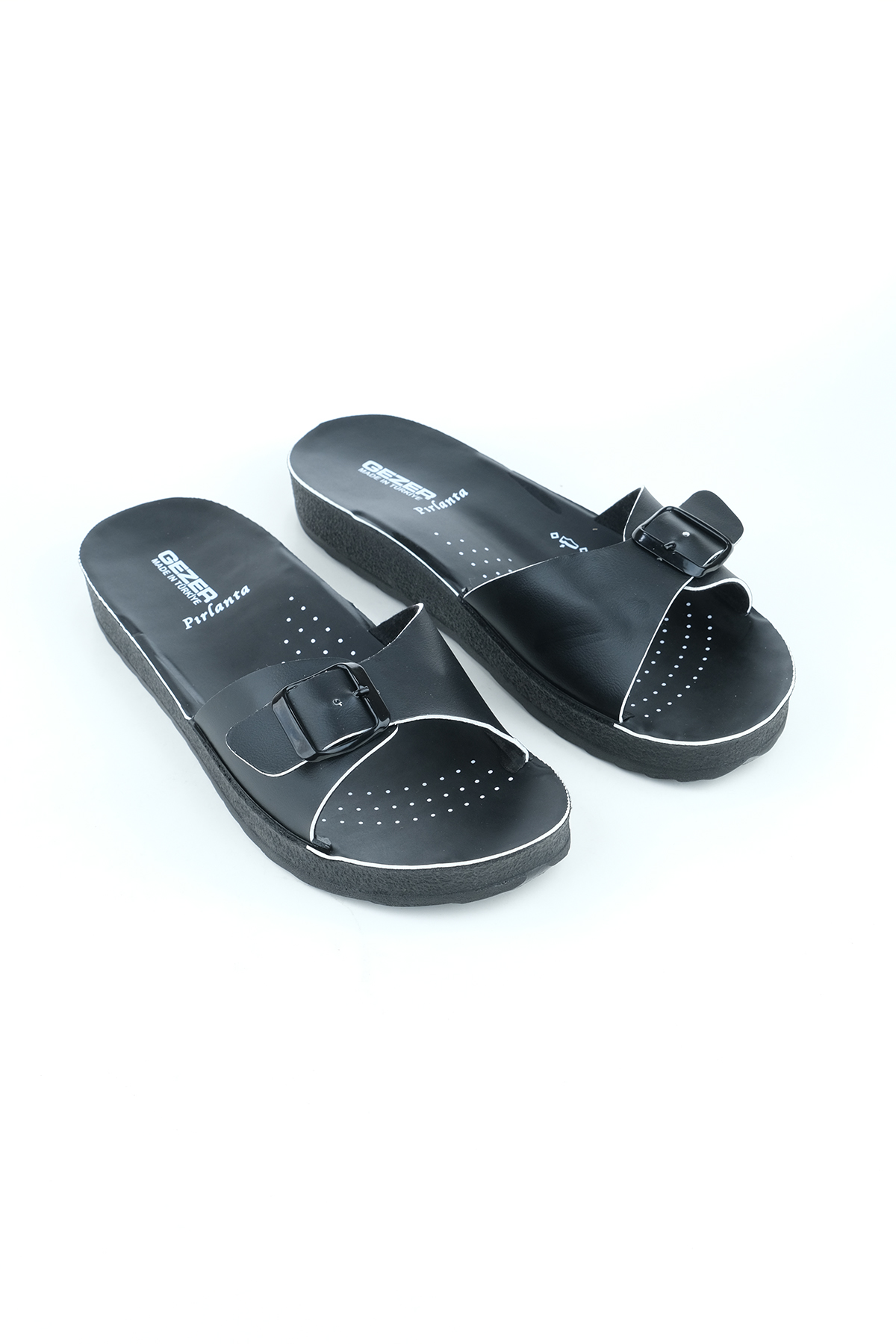 Yazlık Tek Toka Renkli Şerit Kadın Terlik - Görsel 3