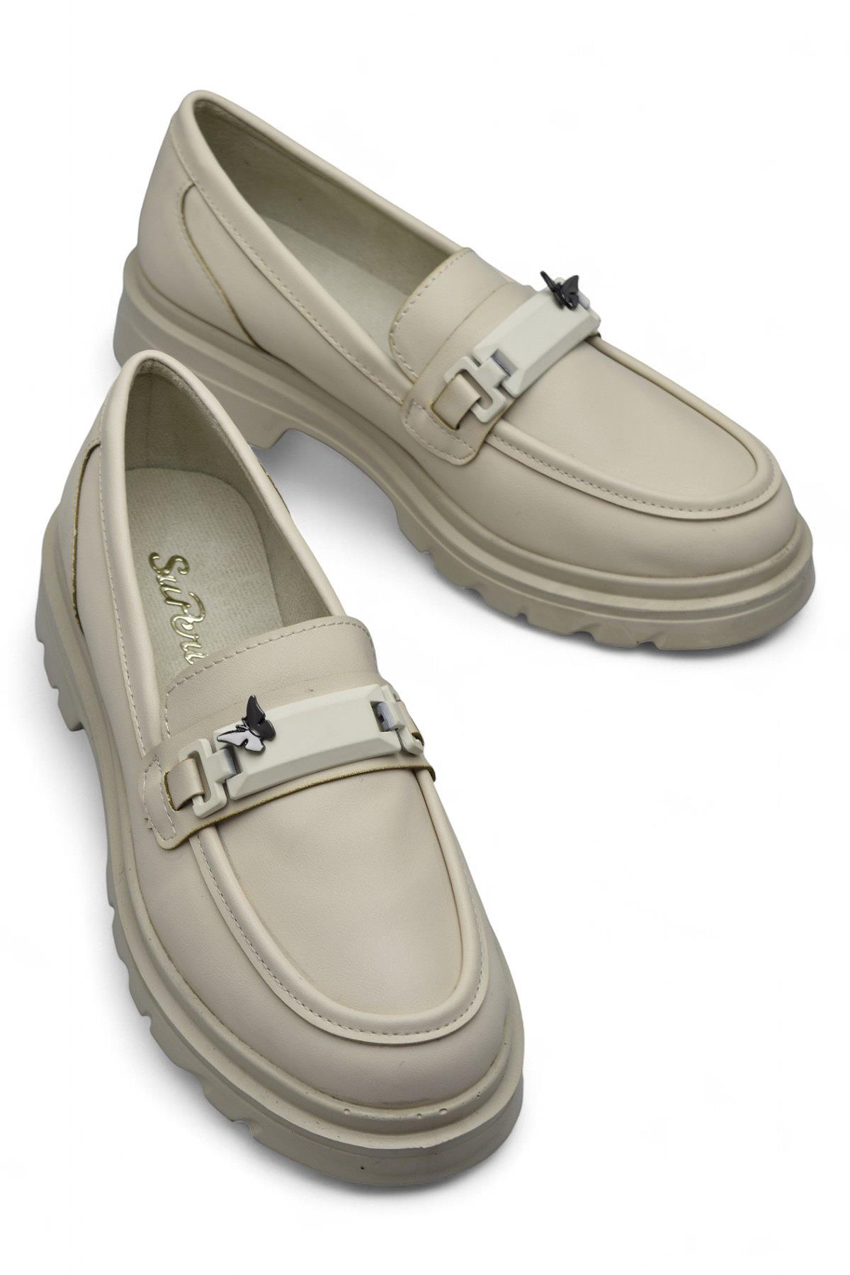 812-L Rahat Taban Günlük Siyah Kadın Laofer Ayakkabı Casual Kadın Ayakkabı Rugan - Görsel 3