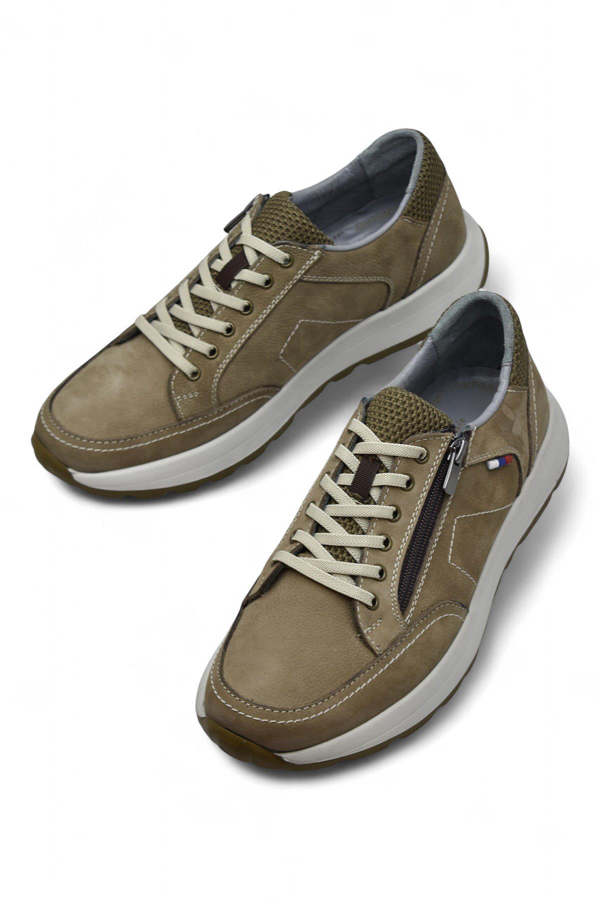 1751 Tam Ortopedik Taban Hakiki Deri Erkek Ayakkabı Fermuarlı Erkek Ayakkabı - Görsel 2