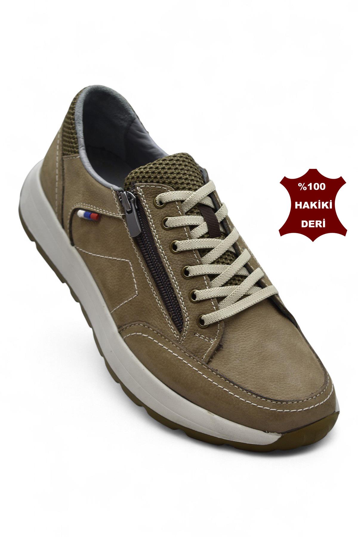 1751 Tam Ortopedik Taban Hakiki Deri Erkek Ayakkabı Fermuarlı Erkek Ayakkabı - Görsel 3