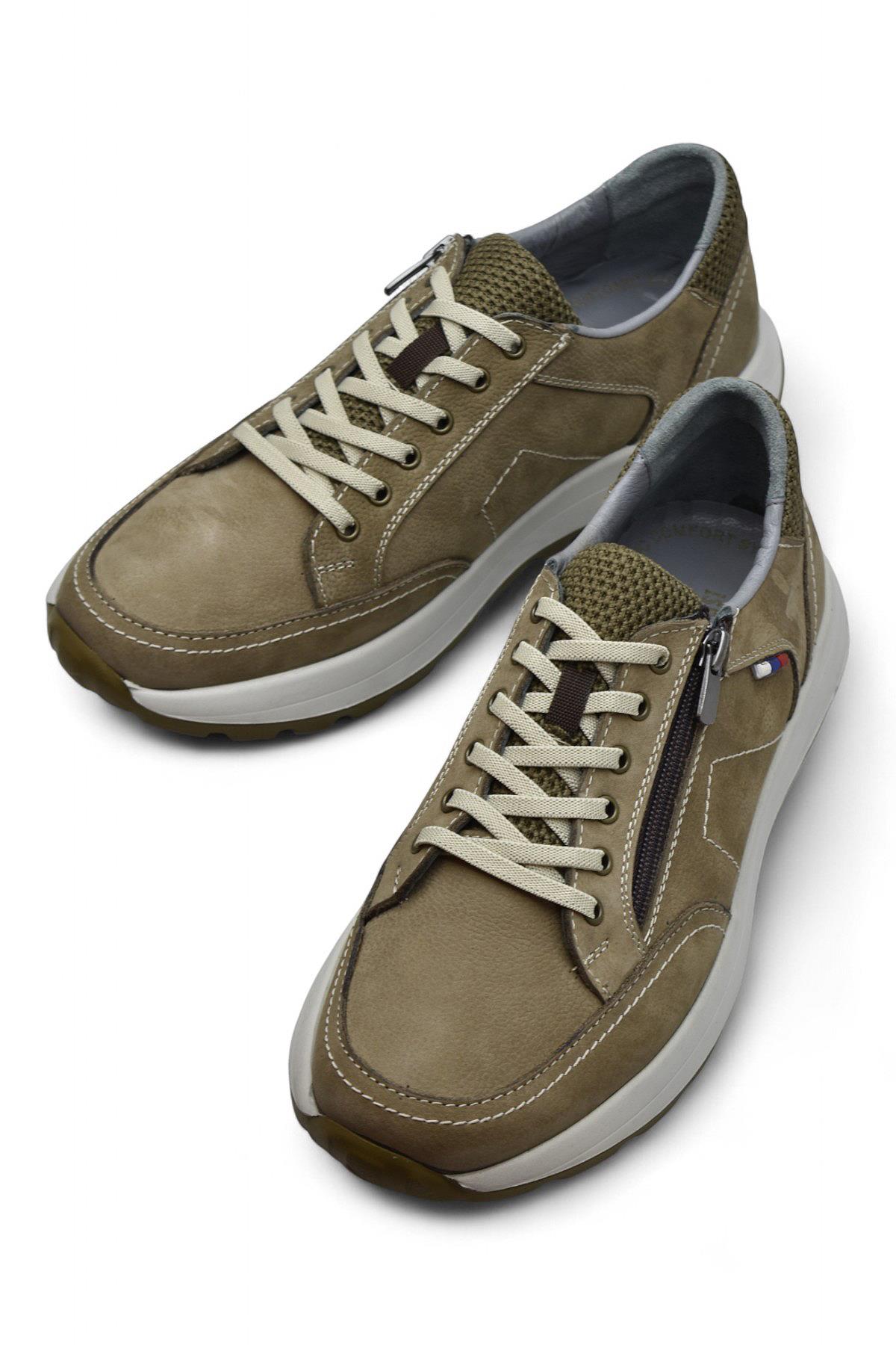 1751 Tam Ortopedik Taban Hakiki Deri Erkek Ayakkabı Fermuarlı Erkek Ayakkabı - Görsel 7