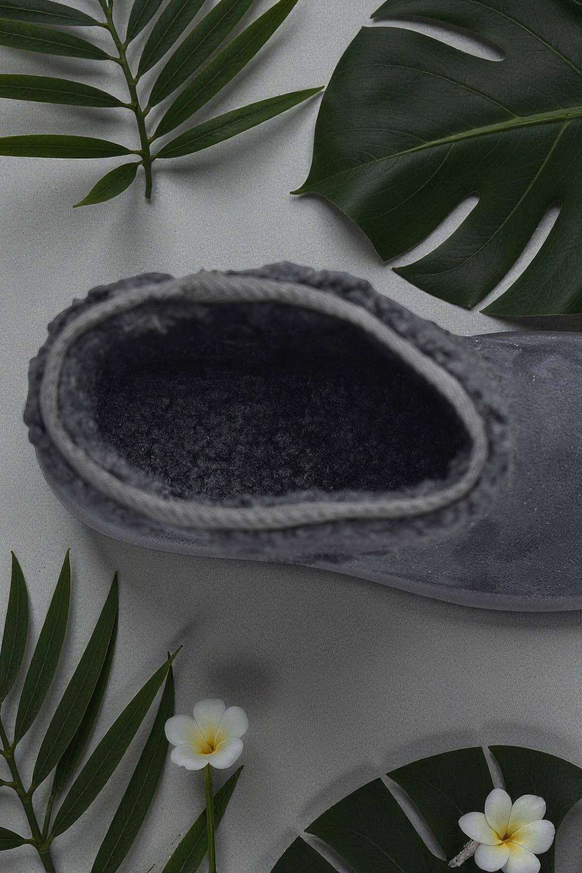 616 Günlük Kadın Bot Süet İçi Kürklü Yüksek Kalın Taban Kışlık Bot - Görsel 8