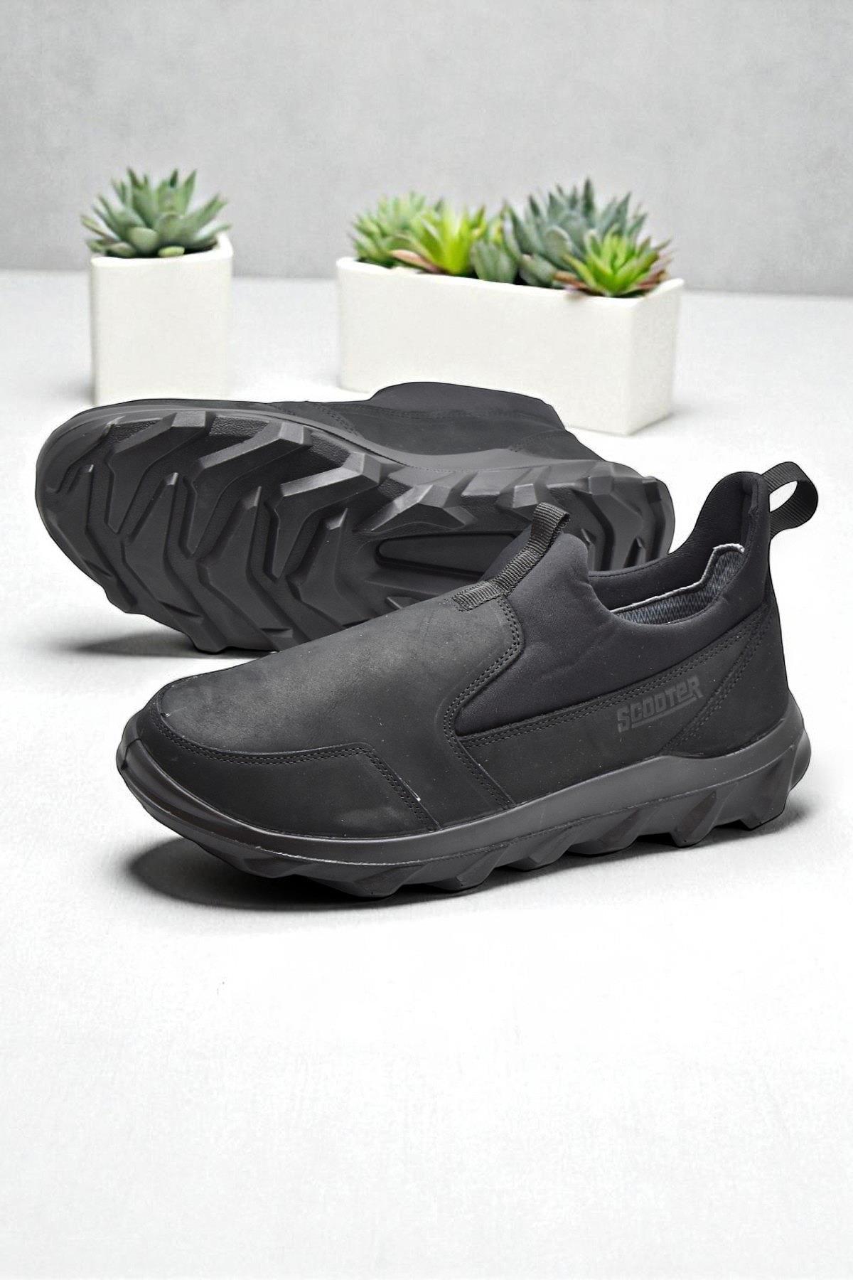 7206 Ortopedik Taban Hakiki Deri Erkek Ayakkabı Bağcıksız Erkek Ayakkabı - Görsel 4