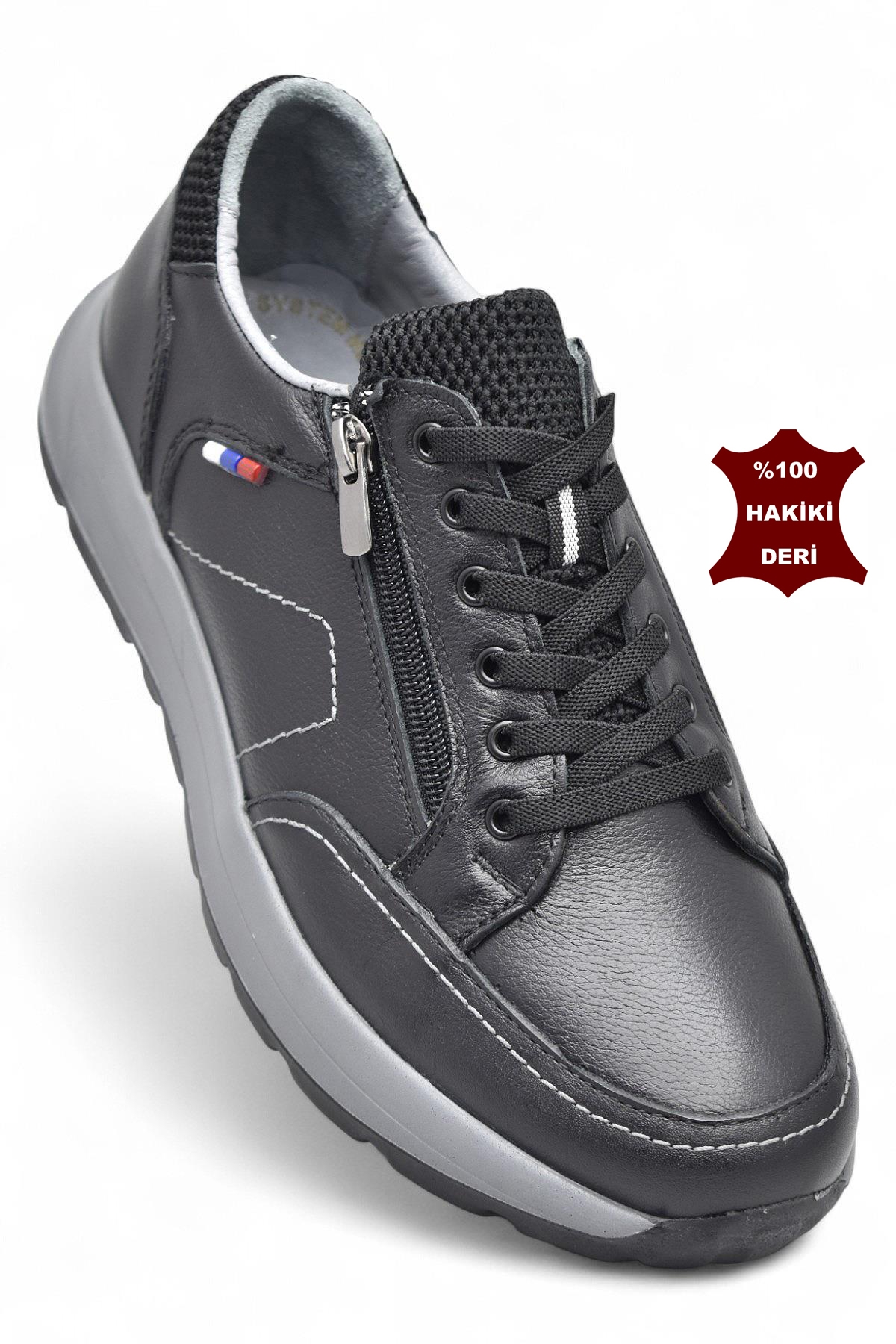 1751 Tam Ortopedik Taban Hakiki Deri Erkek Ayakkabı Fermuarlı Erkek Ayakkabı - Görsel 4
