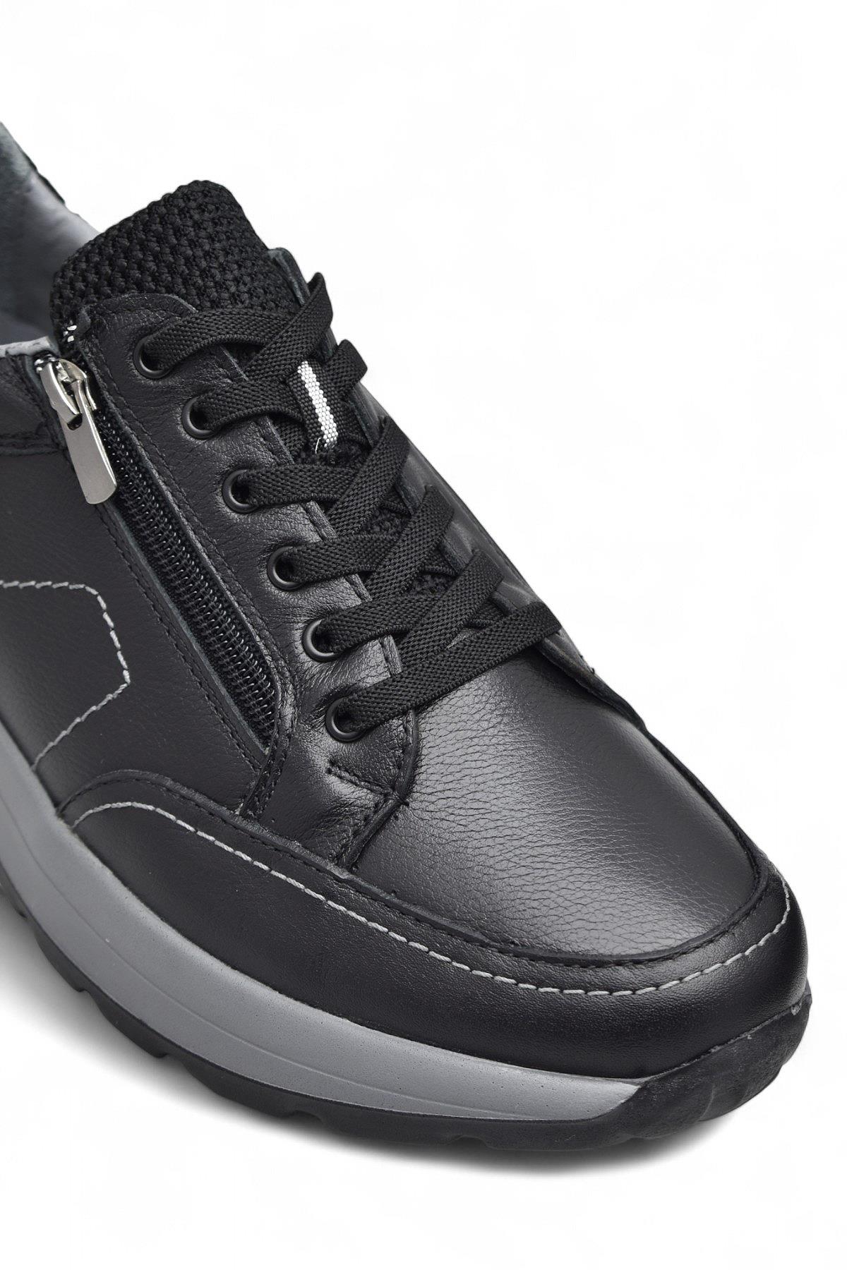 1751 Tam Ortopedik Taban Hakiki Deri Erkek Ayakkabı Fermuarlı Erkek Ayakkabı - Görsel 7