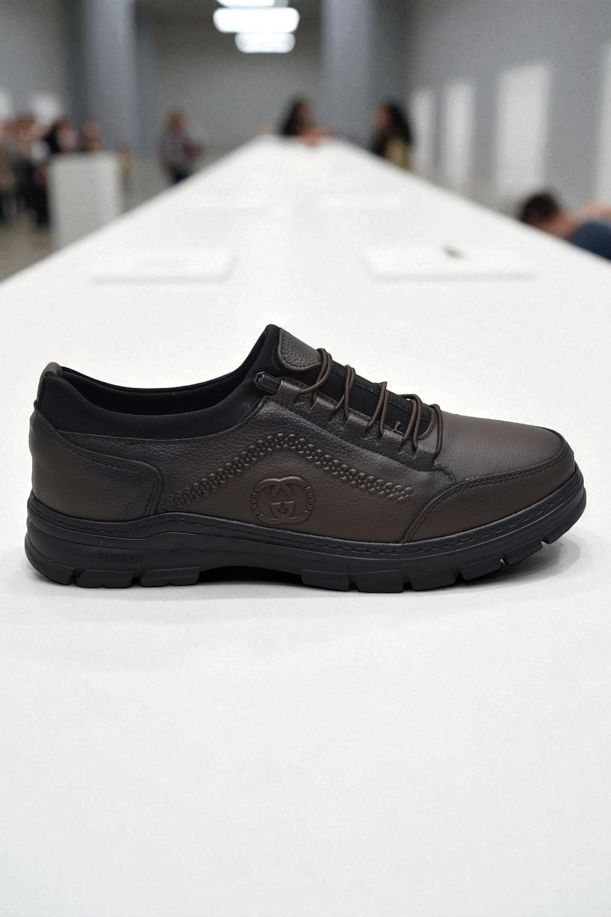 389R Tam Ortopedik Topuk Masajlı Taban Erkek Ayakkabı Hakiki Deri Mevsimlik Ayakkabı - Görsel 2