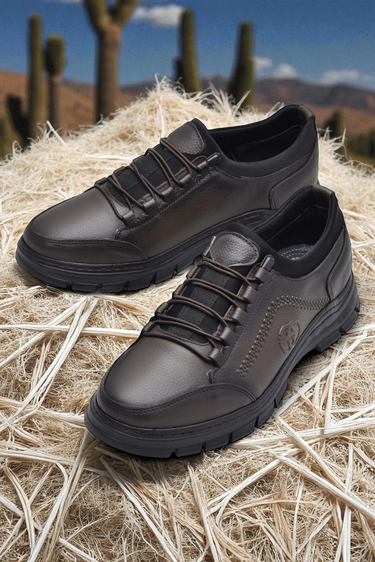 389R Tam Ortopedik Topuk Masajlı Taban Erkek Ayakkabı Hakiki Deri Mevsimlik Ayakkabı - Görsel 3