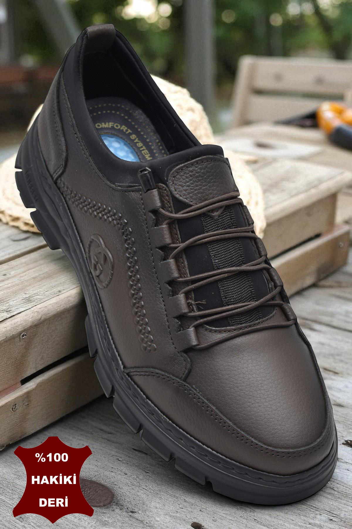 389R Tam Ortopedik Topuk Masajlı Taban Erkek Ayakkabı Hakiki Deri Mevsimlik Ayakkabı - Görsel 4