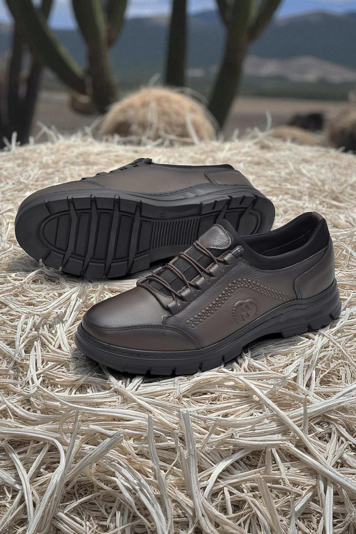 389R Tam Ortopedik Topuk Masajlı Taban Erkek Ayakkabı Hakiki Deri Mevsimlik Ayakkabı - Görsel 5