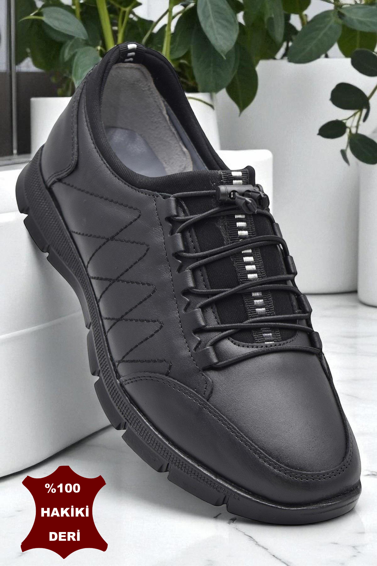 06 Ortopedik Taban Günlük Hakiki Deri Erkek Ayakkabı Casual Ayakkabı Lastikli - Görsel 3