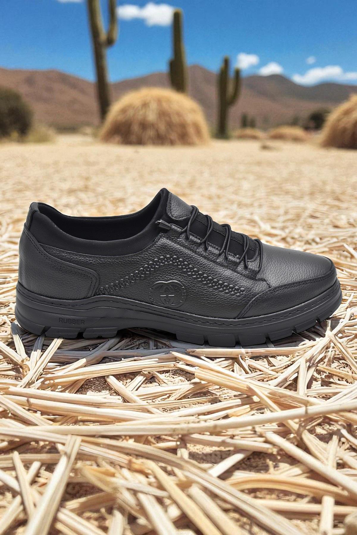 389R Tam Ortopedik Topuk Masajlı Taban Erkek Ayakkabı Hakiki Deri Mevsimlik Ayakkabı - Görsel 2