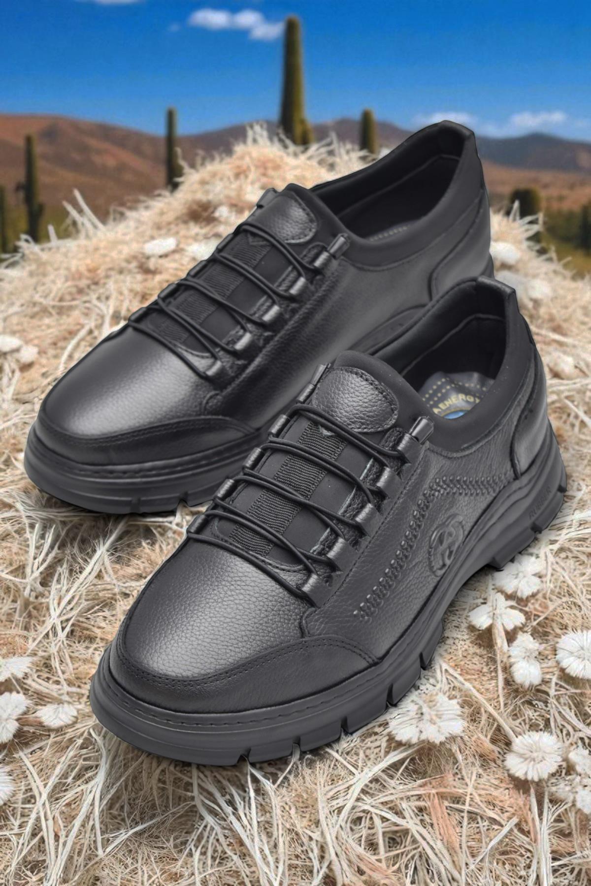 389R Tam Ortopedik Topuk Masajlı Taban Erkek Ayakkabı Hakiki Deri Mevsimlik Ayakkabı - Görsel 3