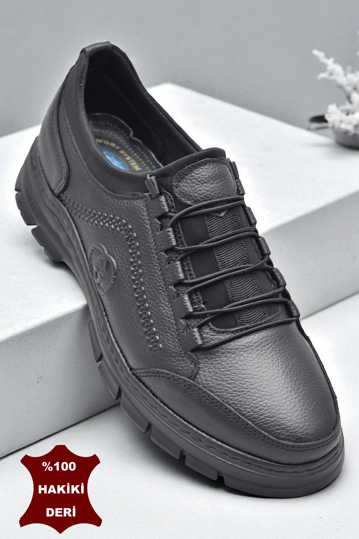 389R Tam Ortopedik Topuk Masajlı Taban Erkek Ayakkabı Hakiki Deri Mevsimlik Ayakkabı - Görsel 4