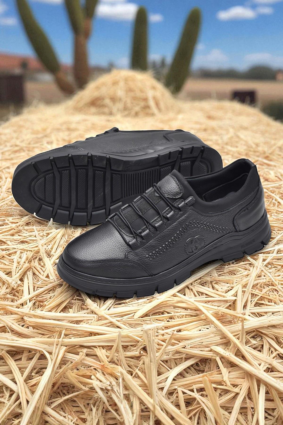 389R Tam Ortopedik Topuk Masajlı Taban Erkek Ayakkabı Hakiki Deri Mevsimlik Ayakkabı - Görsel 5