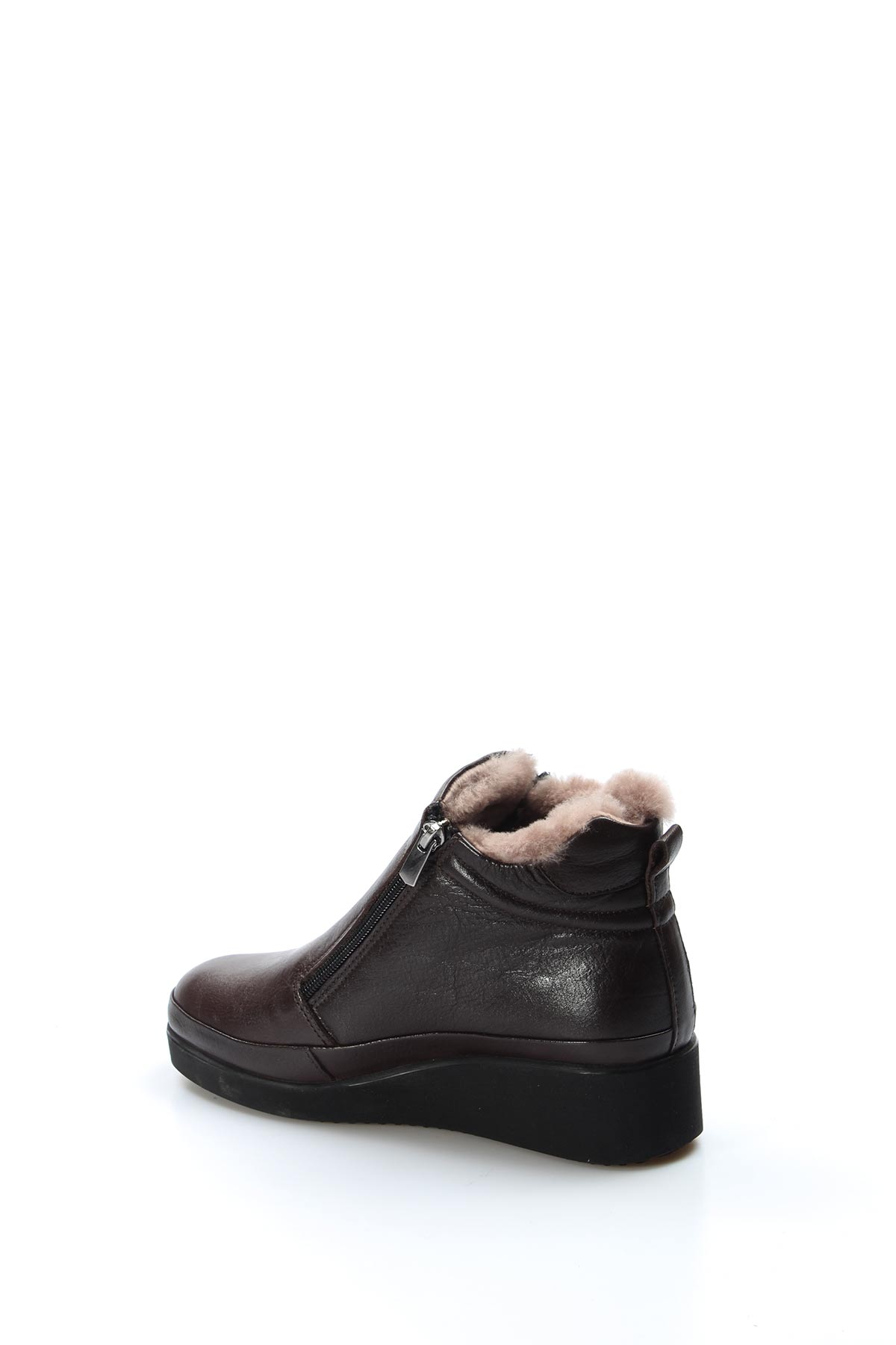 Hakiki Deri Kürklü Kadın Kalın Taban Bot 863KZA356 - Görsel 3