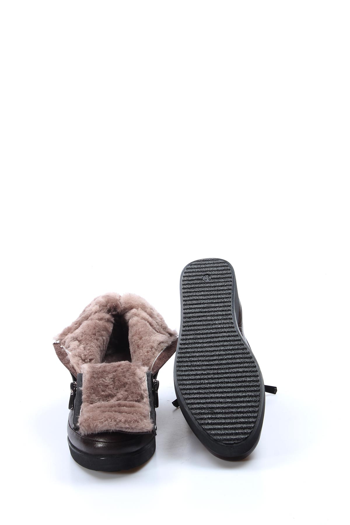 Hakiki Deri Kürklü Kadın Kalın Taban Bot 863KZA356 - Görsel 5