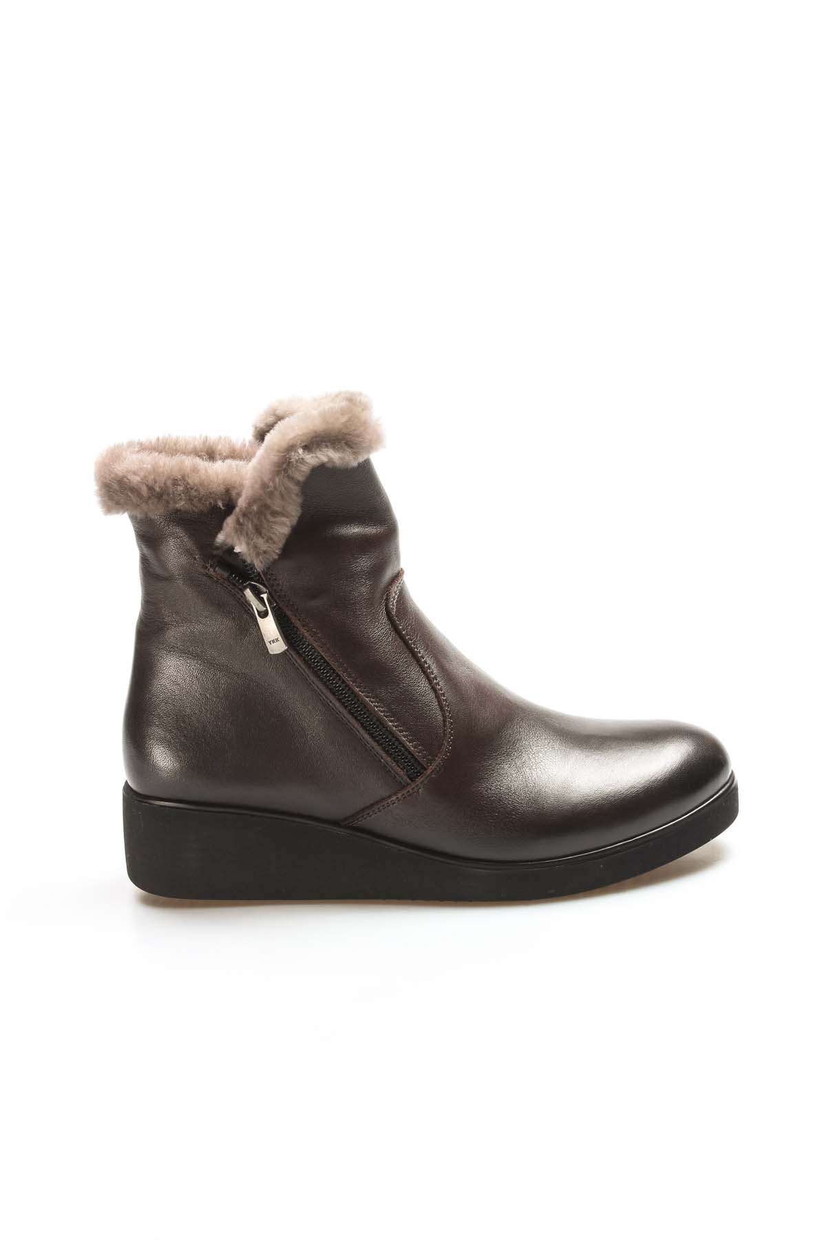 Hakiki Deri Kürklü Kadın Kalın Taban Bot 863KZA2053 - Görsel 2
