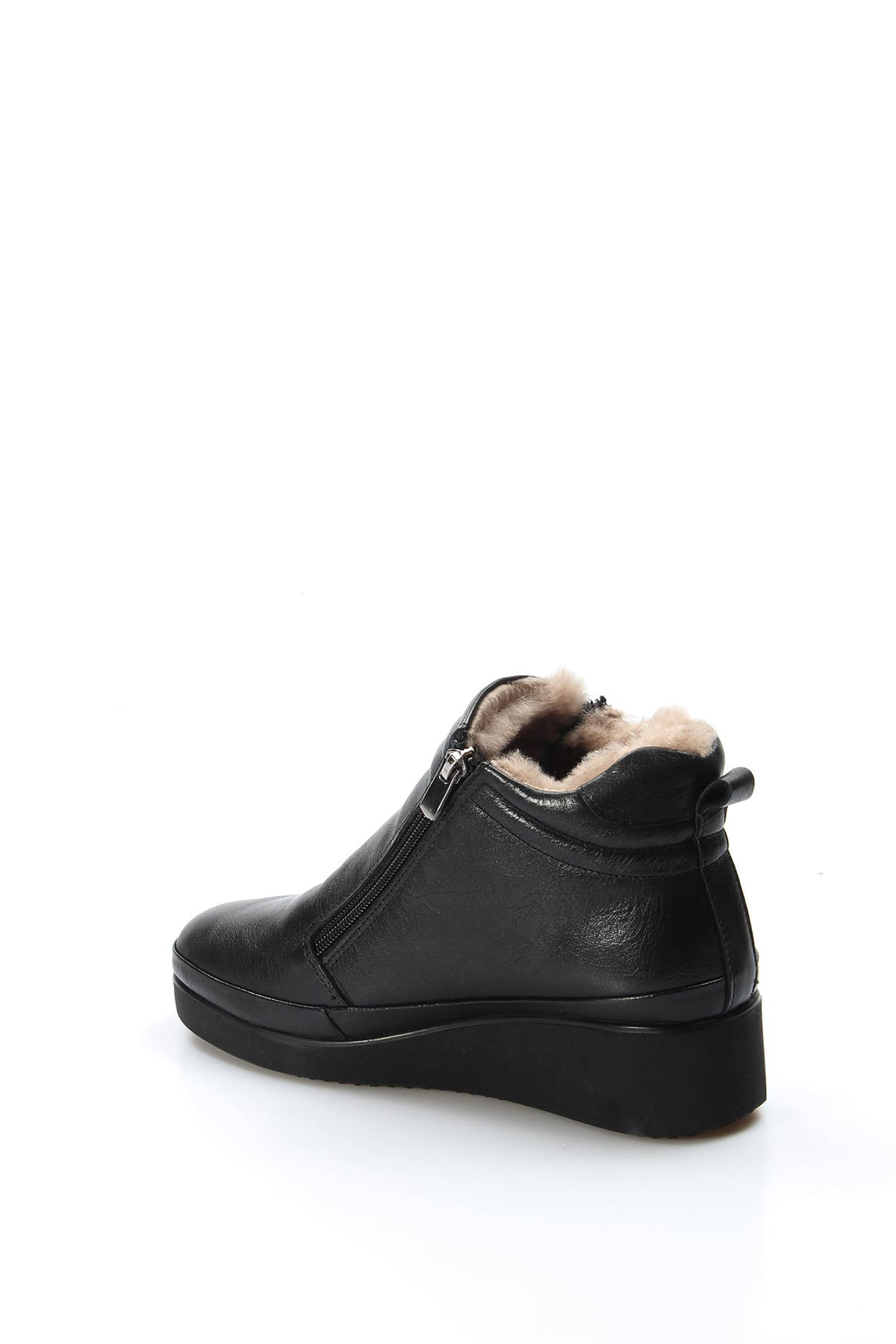 Hakiki Deri Kürklü Kadın Kalın Taban Bot 863KZA356 - Görsel 3