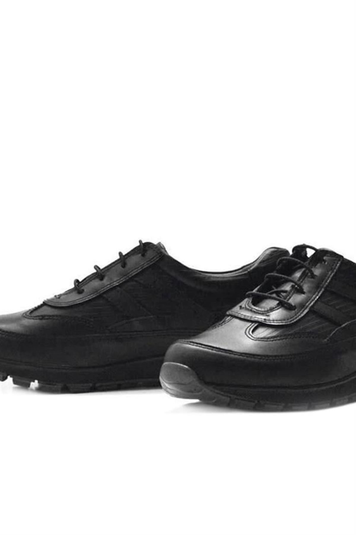 Hakiki Deri Siyah Bağcıklı Erkek Genç Spor Okul Ayakkabı - Görsel 7