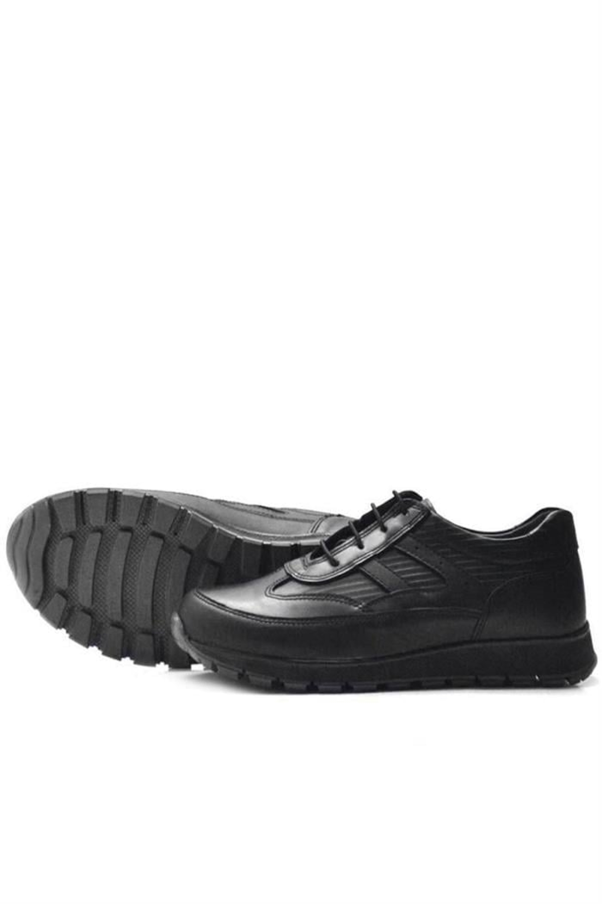Hakiki Deri Siyah Bağcıklı Erkek Genç Spor Okul Ayakkabı - Görsel 11