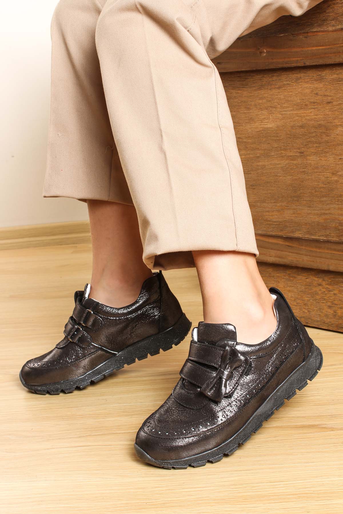 Hakiki Deri Kız Çocuk Sneaker Ayakkabı 837FA03 - Görsel 2