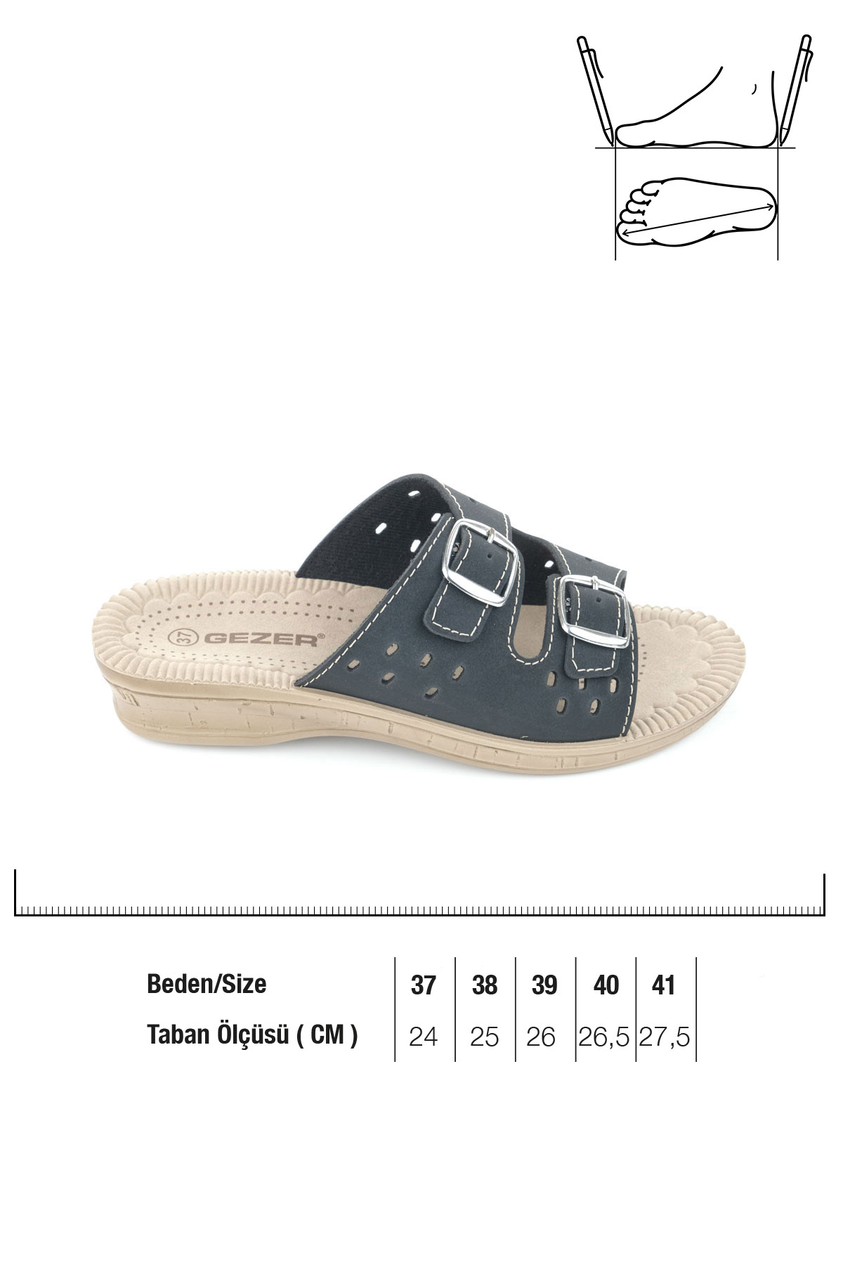 Yazlık Kadın Tokalı Ayarlanabilir Terlik - Görsel 3