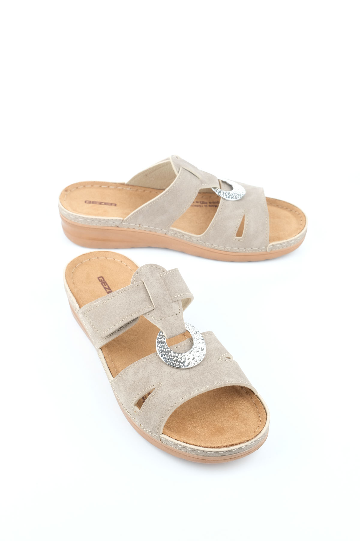 Yazlık Kadın Suni Deri Koleksiyon Cırtlı Ayarlanabilir Terlik - Görsel 2