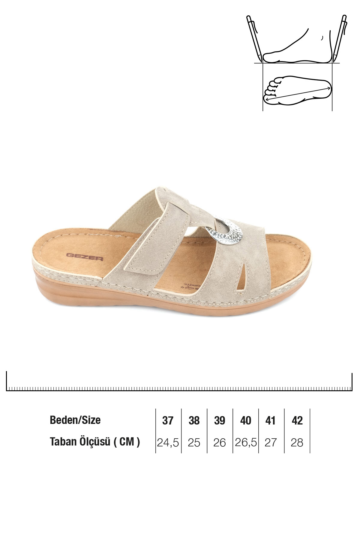 Yazlık Kadın Suni Deri Koleksiyon Cırtlı Ayarlanabilir Terlik - Görsel 3