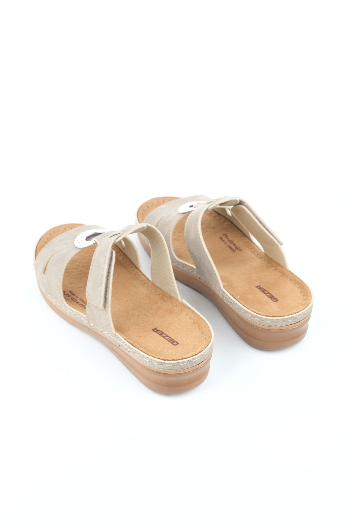 Yazlık Kadın Suni Deri Koleksiyon Cırtlı Ayarlanabilir Terlik - Görsel 5