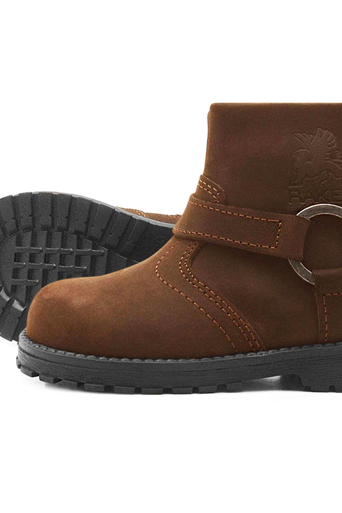 Chiron Hakiki Deri Tarçın Rengi Fermuarlı Bebek Çizme - Görsel 8