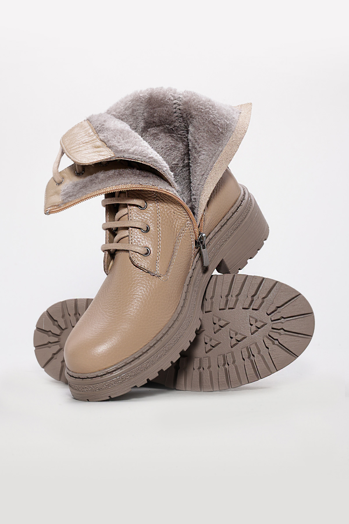 Hakiki Deri Kadın Kalın Taban Bot 257SZA621 - Görsel 5