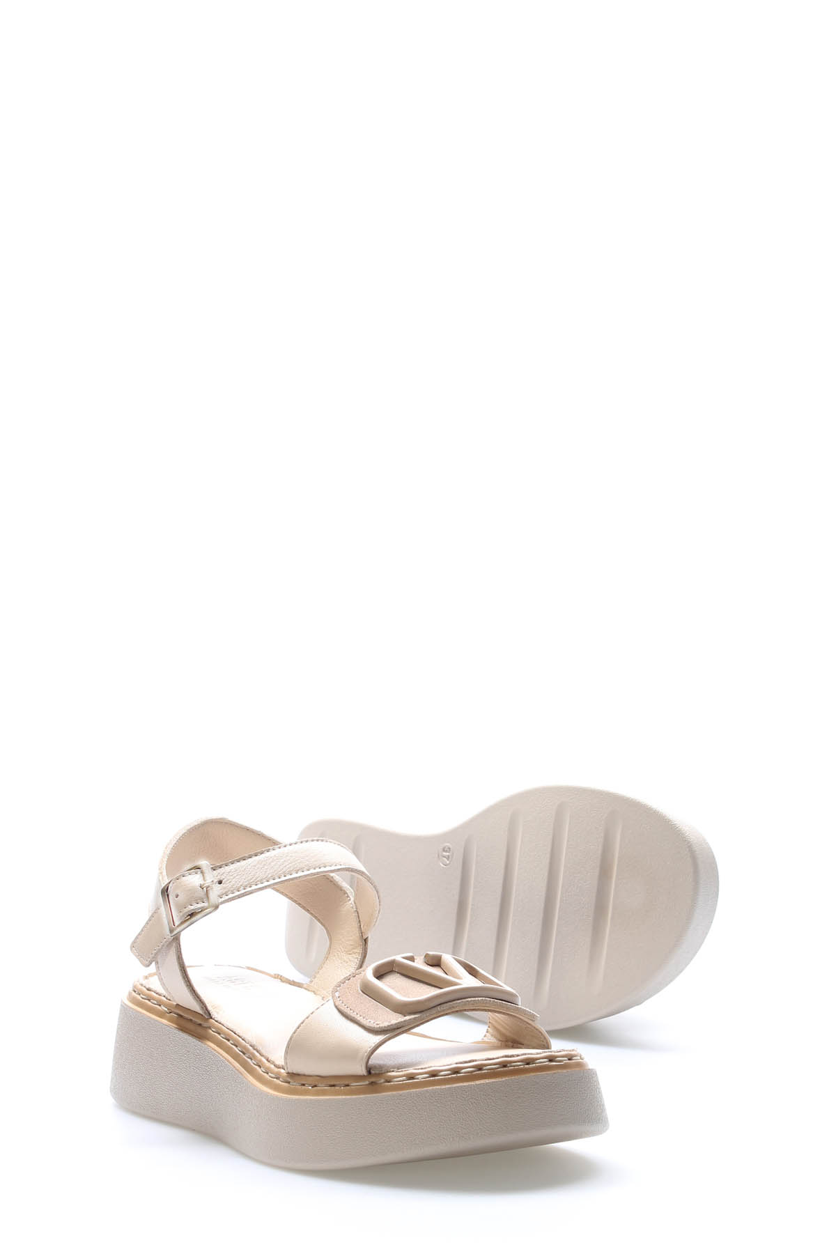 Hakiki Deri Kadın Klasik Sandalet 621ZA1149 - Görsel 4