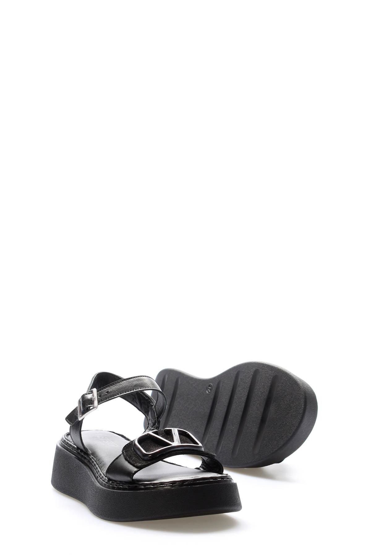 Hakiki Deri Kadın Klasik Sandalet 621ZA1149 - Görsel 5