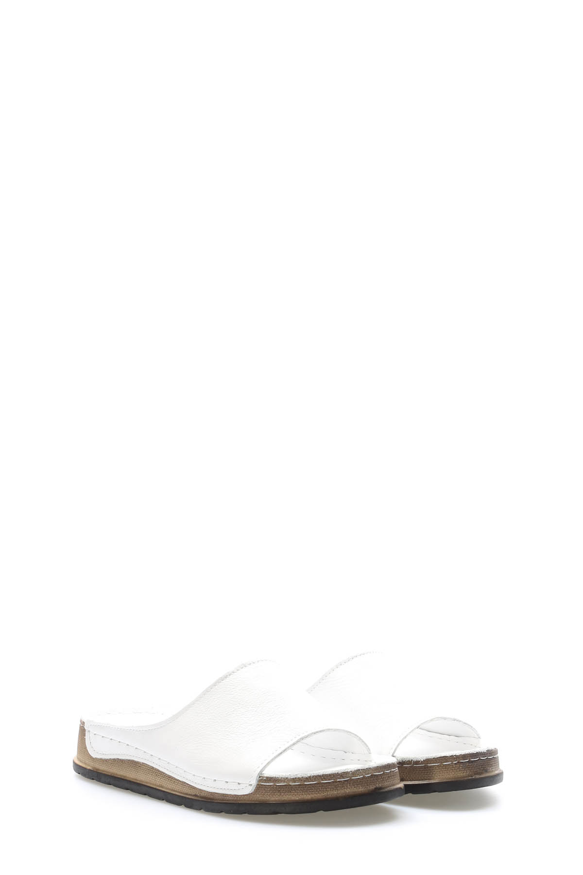 Hakiki Deri Kadın Dolgu Topuk Terlik 972ZA309 - Görsel 5