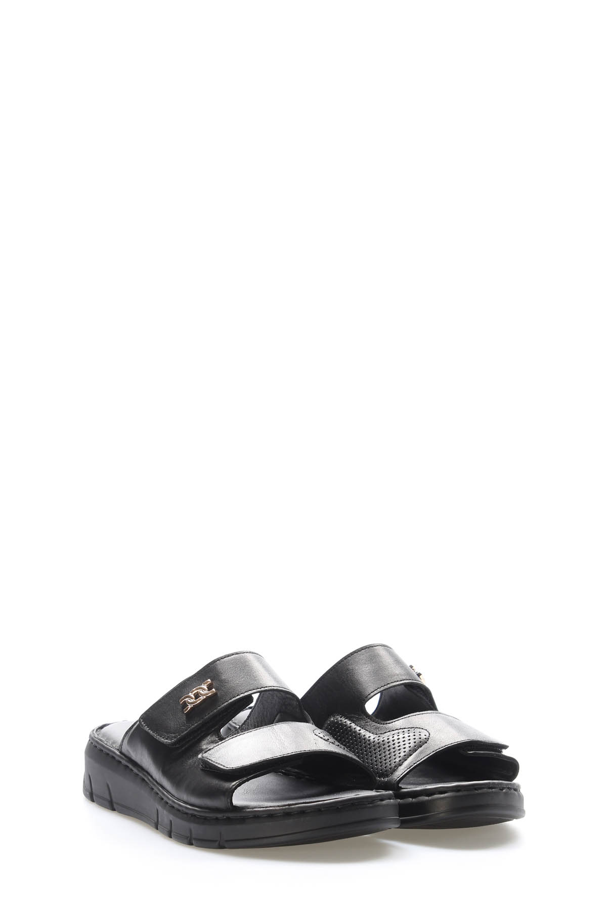 Hakiki Deri Kadın Dolgu Topuk Terlik 621ZA1099 - Görsel 6