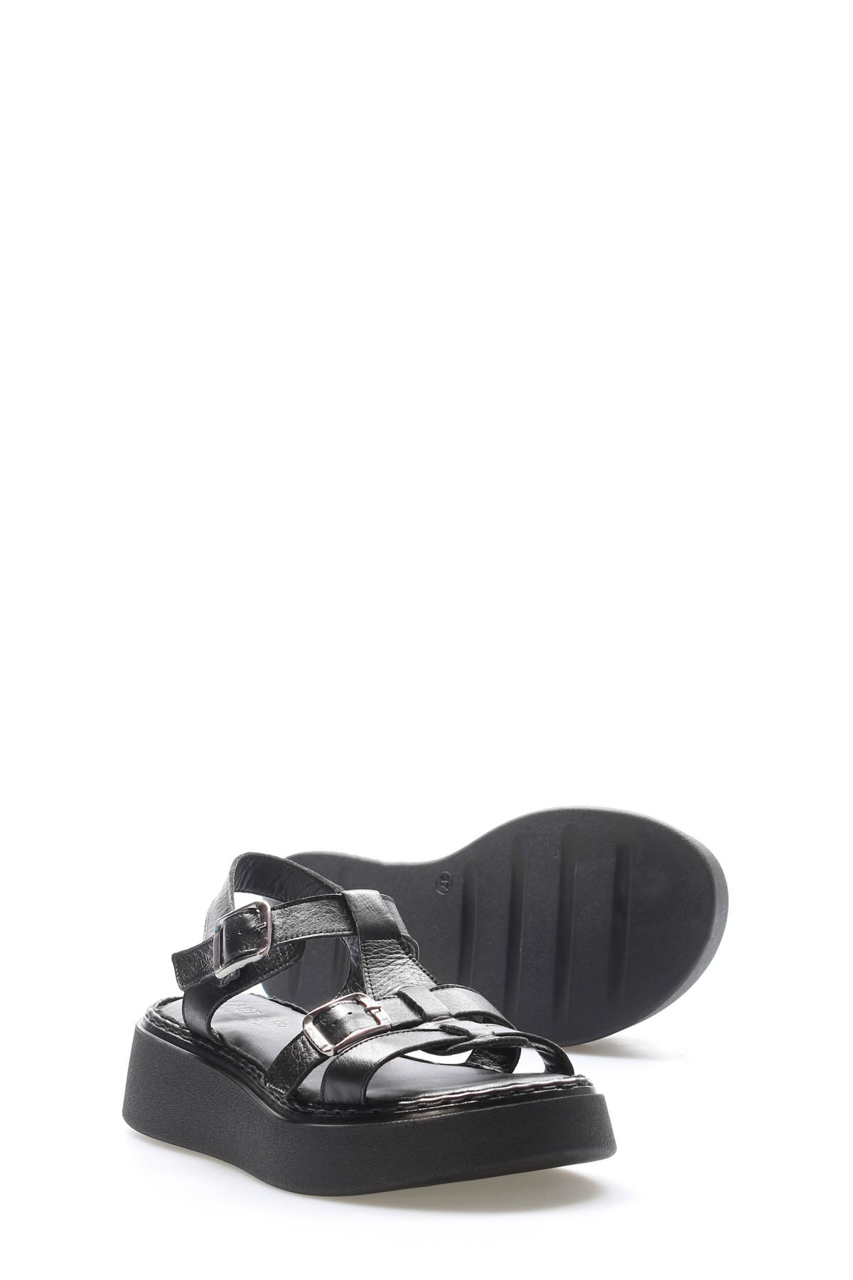 Hakiki Deri Kadın Klasik Sandalet 621ZA1169 - Görsel 5