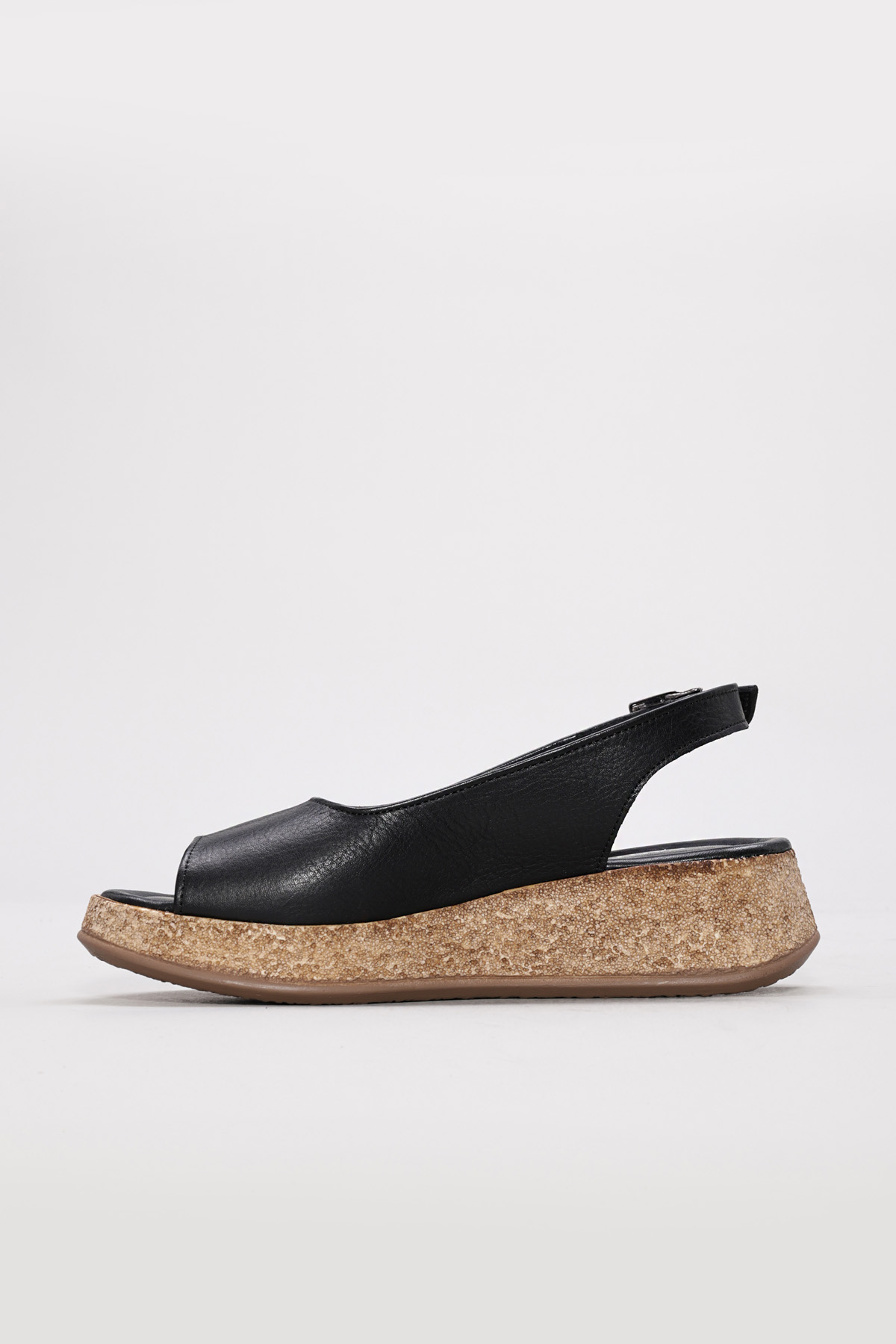 Hakiki Deri Kadın Dolgu Topuk Sandalet 227ZA15319 - Görsel 4